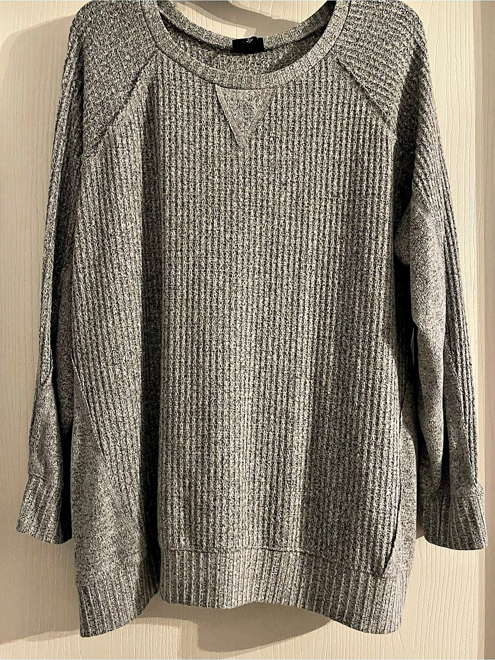 Torrid Brushed Waffle Raglan Sweatshirt Gray Size 3